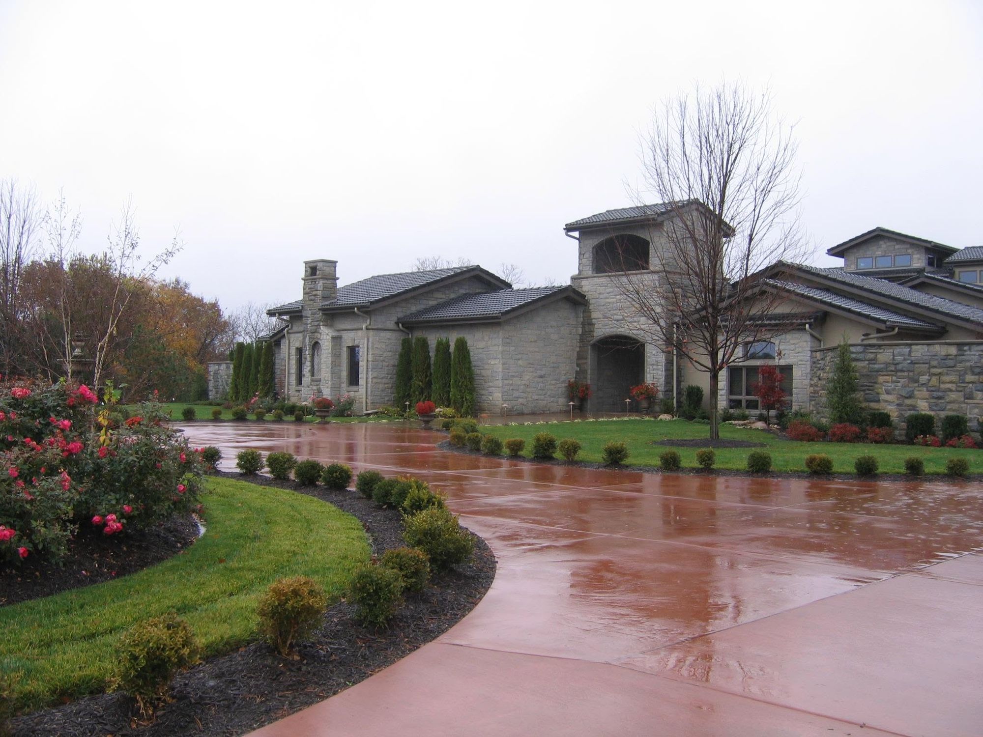 Custom dimensional gray stone house